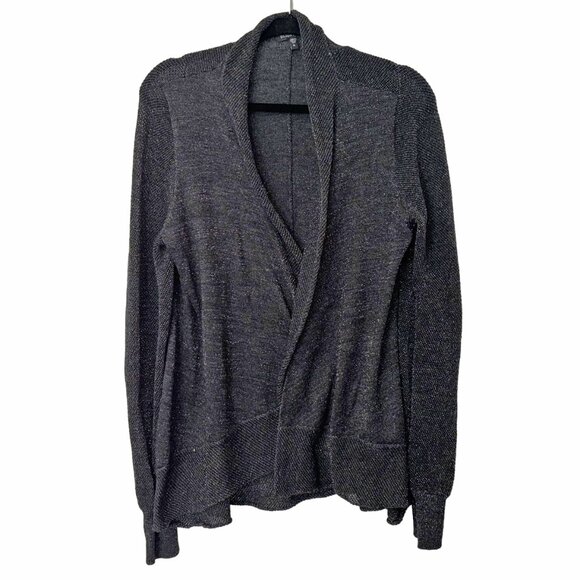 Eileen Fisher Dark Gray Sparkly Merino Wool Blend Cardigan - Size XL - Picture 2 of 6